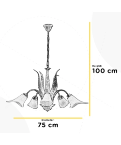 LAMPADARIO 5 LUCI ONLI "ALGA" BRONZO E14